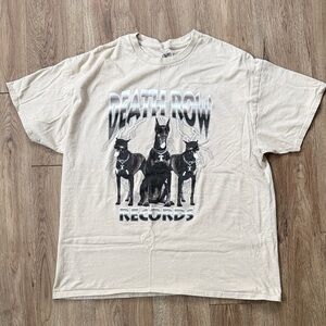 Death Row Records Cream Graphic Dog T-Shirt